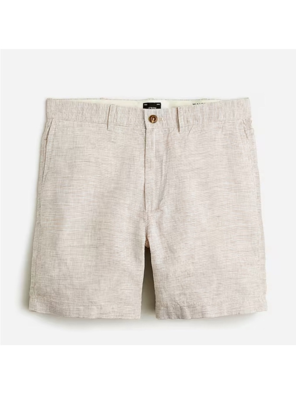 J. Crew Light Beige Flat-Front Linen Blend Shorts